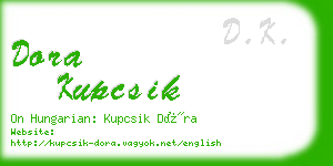 dora kupcsik business card